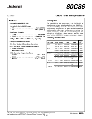 CP80C86 Datasheet PDF Intersil