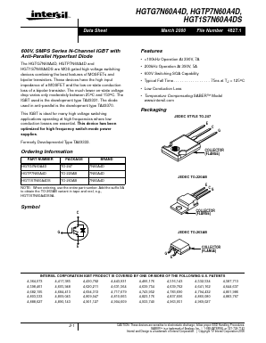 HGT1S7N60A4DS Datasheet PDF Intersil
