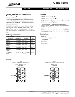 CA3082M96 Datasheet PDF Intersil