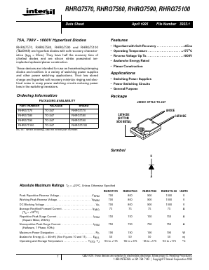 RHRG7570 Datasheet PDF Intersil