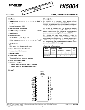 HI5804KCB Datasheet PDF Intersil