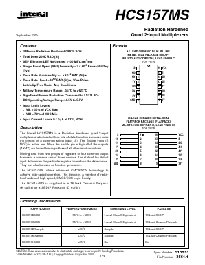 HCS157K/SAMPLE Datasheet PDF Intersil