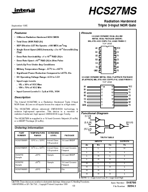 HCS27D Datasheet PDF Intersil