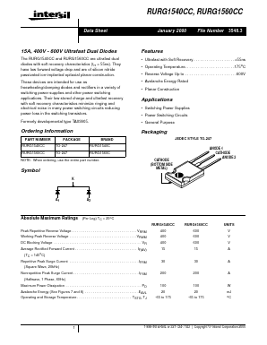 RURG1540CC Datasheet PDF Intersil
