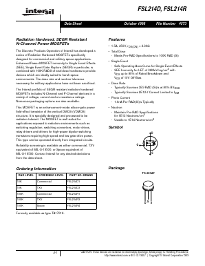 FSL214R1 Datasheet PDF Intersil