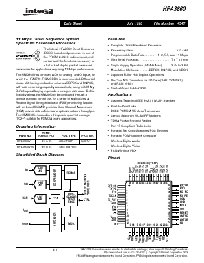 HFA3860IV96 Datasheet PDF Intersil