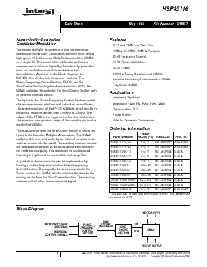 HSP45116 Datasheet PDF Intersil