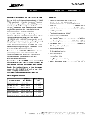 HS-6617RH Datasheet PDF Intersil