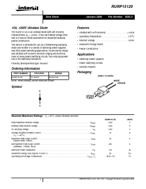 RUR15120 Datasheet PDF Intersil