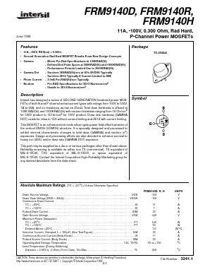 FRM9140H Datasheet PDF Intersil