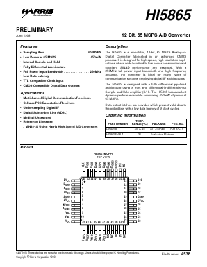 HI5865 Datasheet PDF Intersil