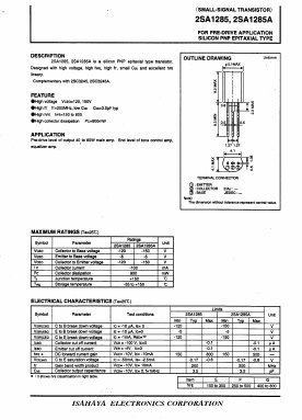 2SA1285AF Datasheet PDF Isahaya Electronics