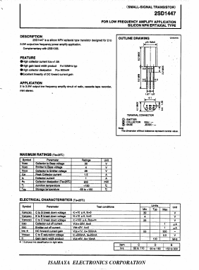 2SD1447 Datasheet PDF Isahaya Electronics