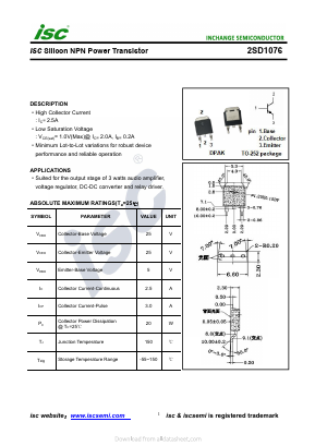 2SD1076 Datasheet PDF Inchange Semiconductor