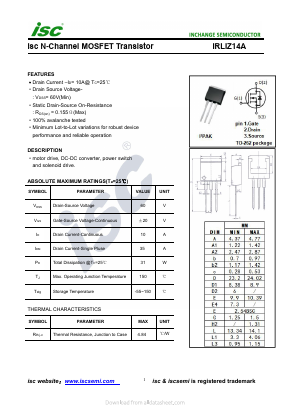 IRLIZ14A Datasheet PDF Inchange Semiconductor