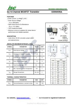 SSW4N90A Datasheet PDF Inchange Semiconductor