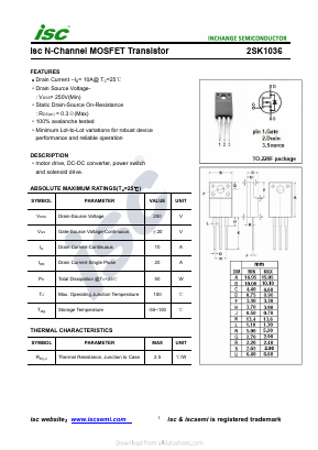 2SK1036 Datasheet PDF Inchange Semiconductor