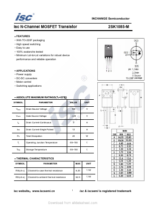K1085-M Datasheet PDF Inchange Semiconductor