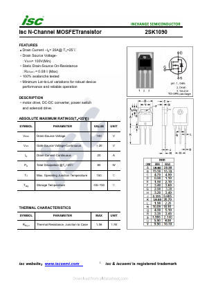 2SK1090 Datasheet PDF Inchange Semiconductor