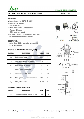 K1195 Datasheet PDF Inchange Semiconductor