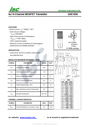 K1696 Datasheet PDF Inchange Semiconductor