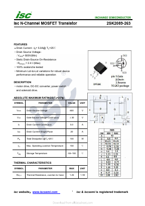 2SK2089-263 Datasheet PDF Inchange Semiconductor