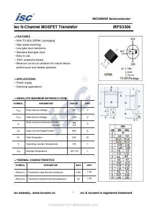 IRFS3306 Datasheet PDF Inchange Semiconductor