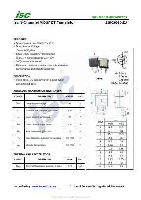 K3060-ZJ Datasheet PDF Inchange Semiconductor