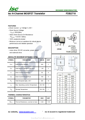 FDB2710 Datasheet PDF Inchange Semiconductor