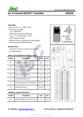 2SK896 Datasheet PDF Inchange Semiconductor