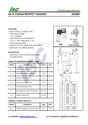 AOI460 Datasheet PDF Inchange Semiconductor