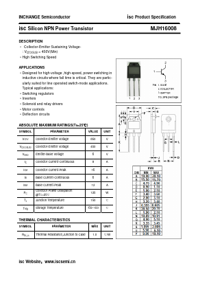 MJH16008 Datasheet PDF Inchange Semiconductor