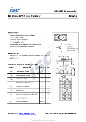 2SD256 Datasheet PDF Inchange Semiconductor