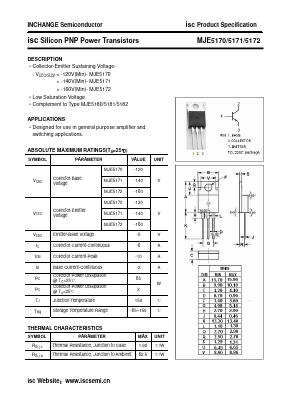 MJE5171 Datasheet PDF Inchange Semiconductor
