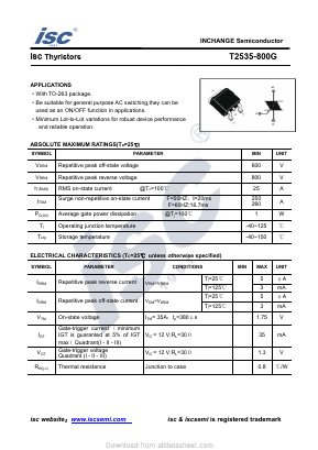 T2535-800G Datasheet PDF Inchange Semiconductor