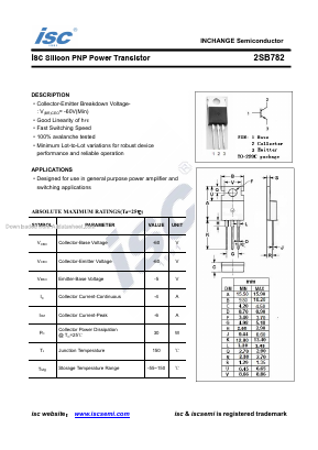 B782 Datasheet PDF Inchange Semiconductor
