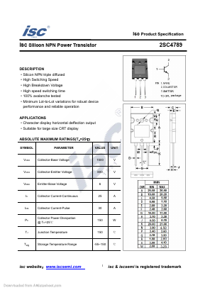 2SC4789 Datasheet PDF Inchange Semiconductor
