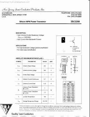 2SC2258 Datasheet PDF Inchange Semiconductor