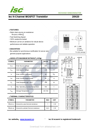20N20 Datasheet PDF Inchange Semiconductor