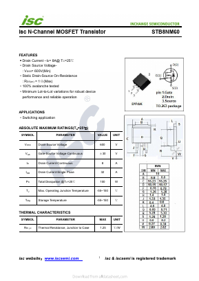 STB8NM60 Datasheet PDF Inchange Semiconductor