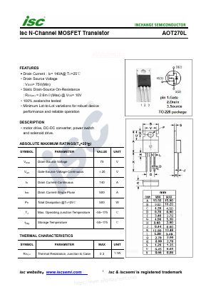 AOT270L Datasheet PDF Inchange Semiconductor