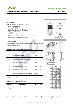AOT240L Datasheet PDF Inchange Semiconductor