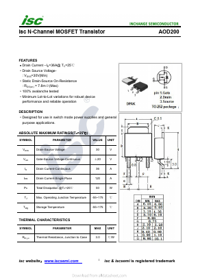 AOD200 Datasheet PDF Inchange Semiconductor