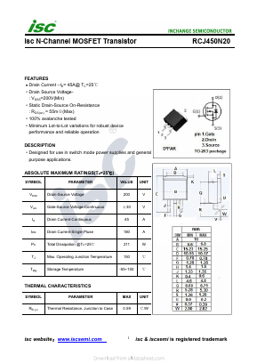 RCJ450N20 Datasheet PDF Inchange Semiconductor