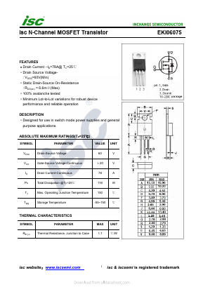 EKI06075 Datasheet PDF Inchange Semiconductor
