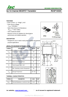 RD3P100SN Datasheet PDF Inchange Semiconductor