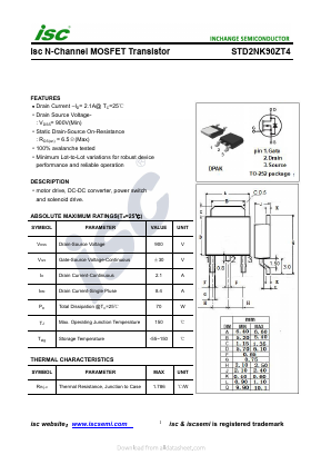 STD2NK90ZT4 Datasheet PDF Inchange Semiconductor