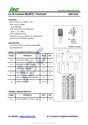 K1232 Datasheet PDF Inchange Semiconductor