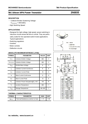 2N6835 Datasheet PDF Inchange Semiconductor