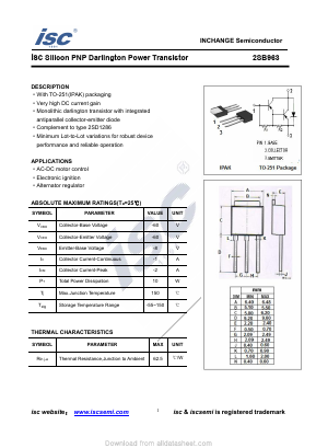 B963 Datasheet PDF Inchange Semiconductor